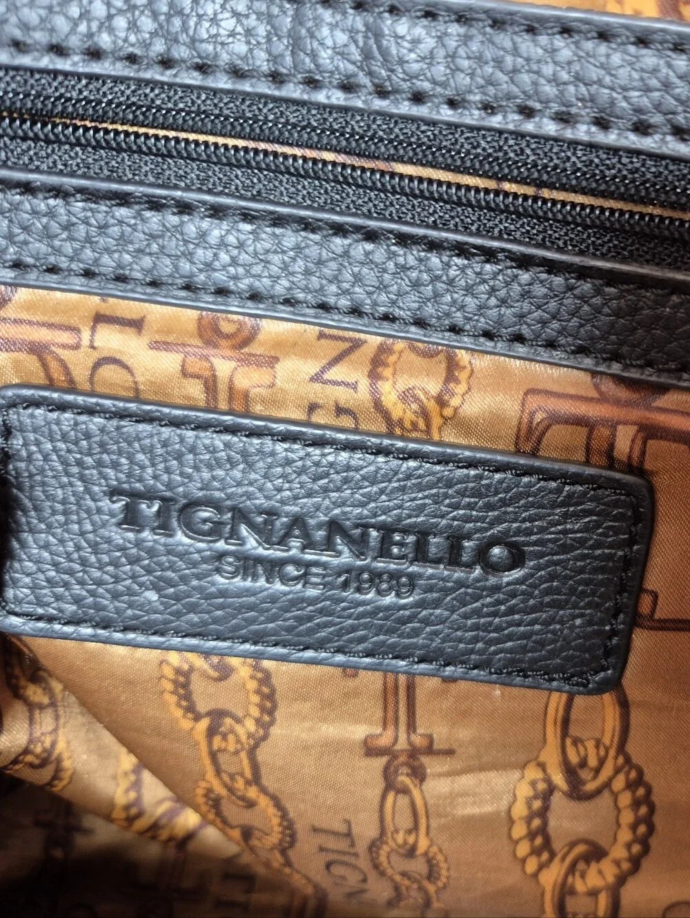 Tignanello‎ Black Pebbled Leather HoBo Shoulder Bag